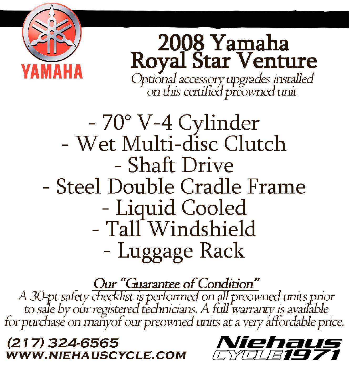 A photo of this 2008 Yamaha XVZ1300TF ROYAL STAR VENTURE