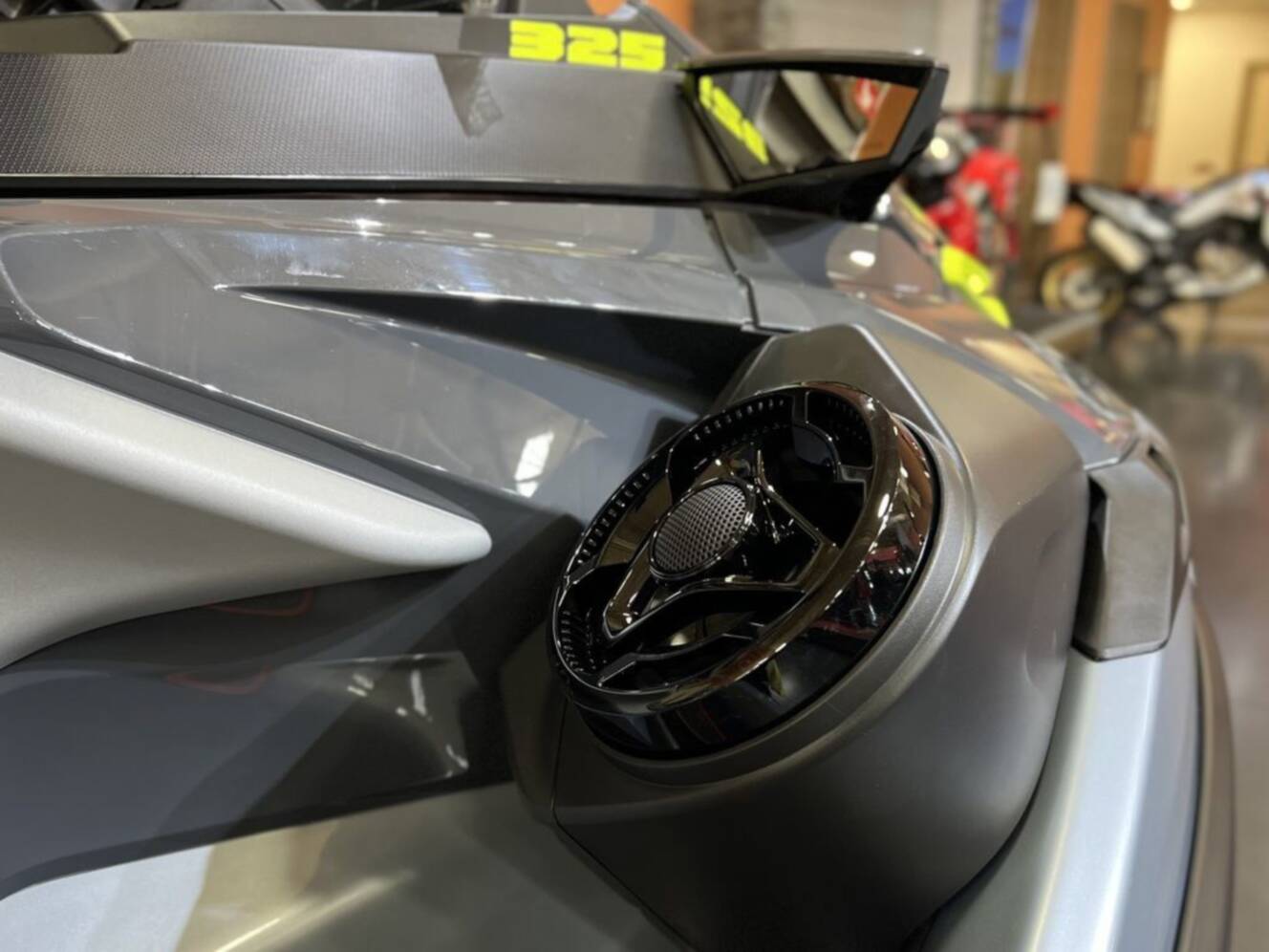 A photo of this 2026 Sea-Doo RXT-X 325 Ice Metal Manta Green