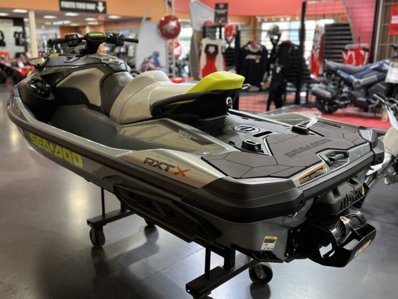 A photo of this 2026 Sea-Doo RXT-X 325 Ice Metal Manta Green