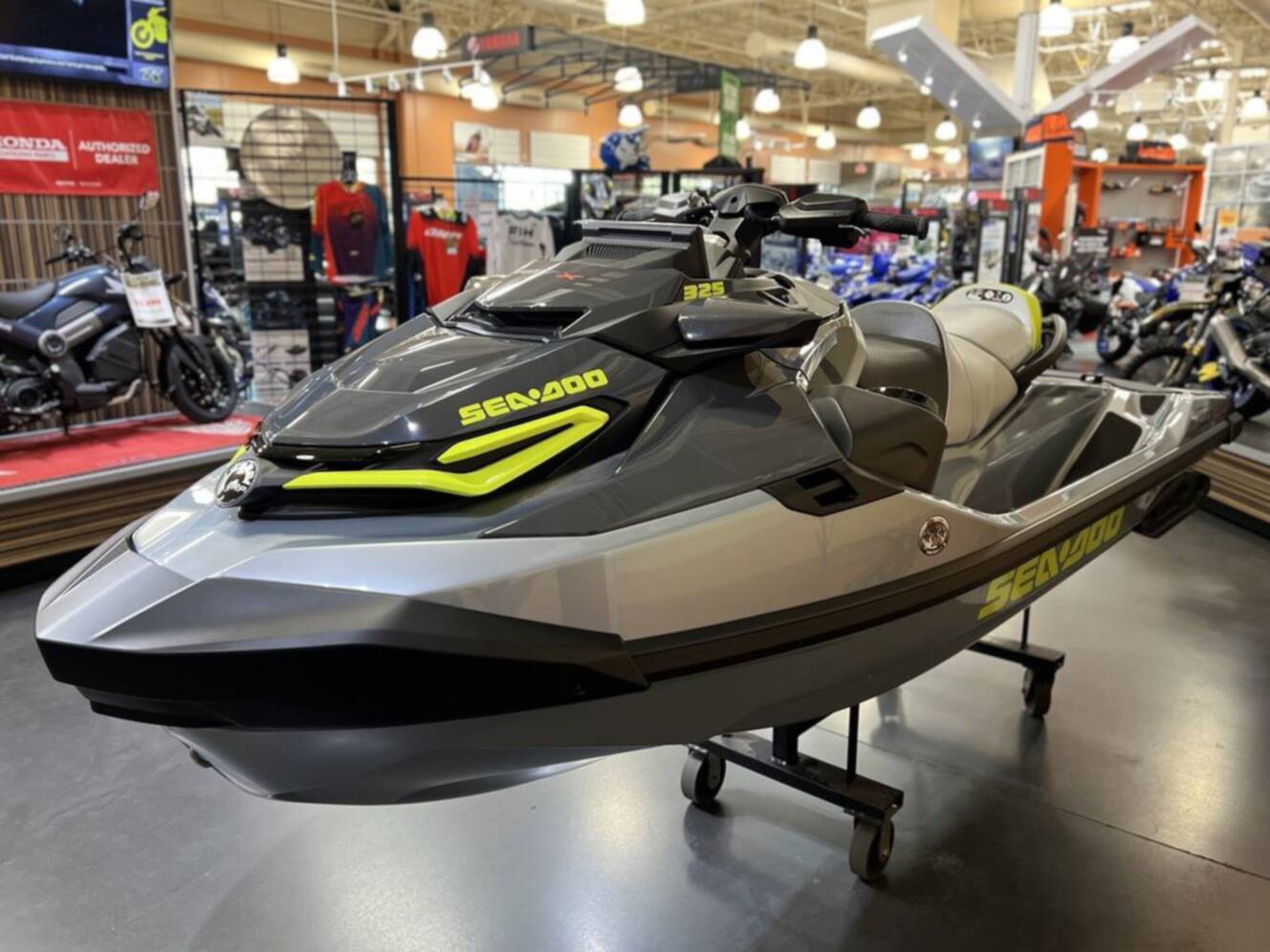 A photo of this 2026 Sea-Doo RXT-X 325 Ice Metal Manta Green
