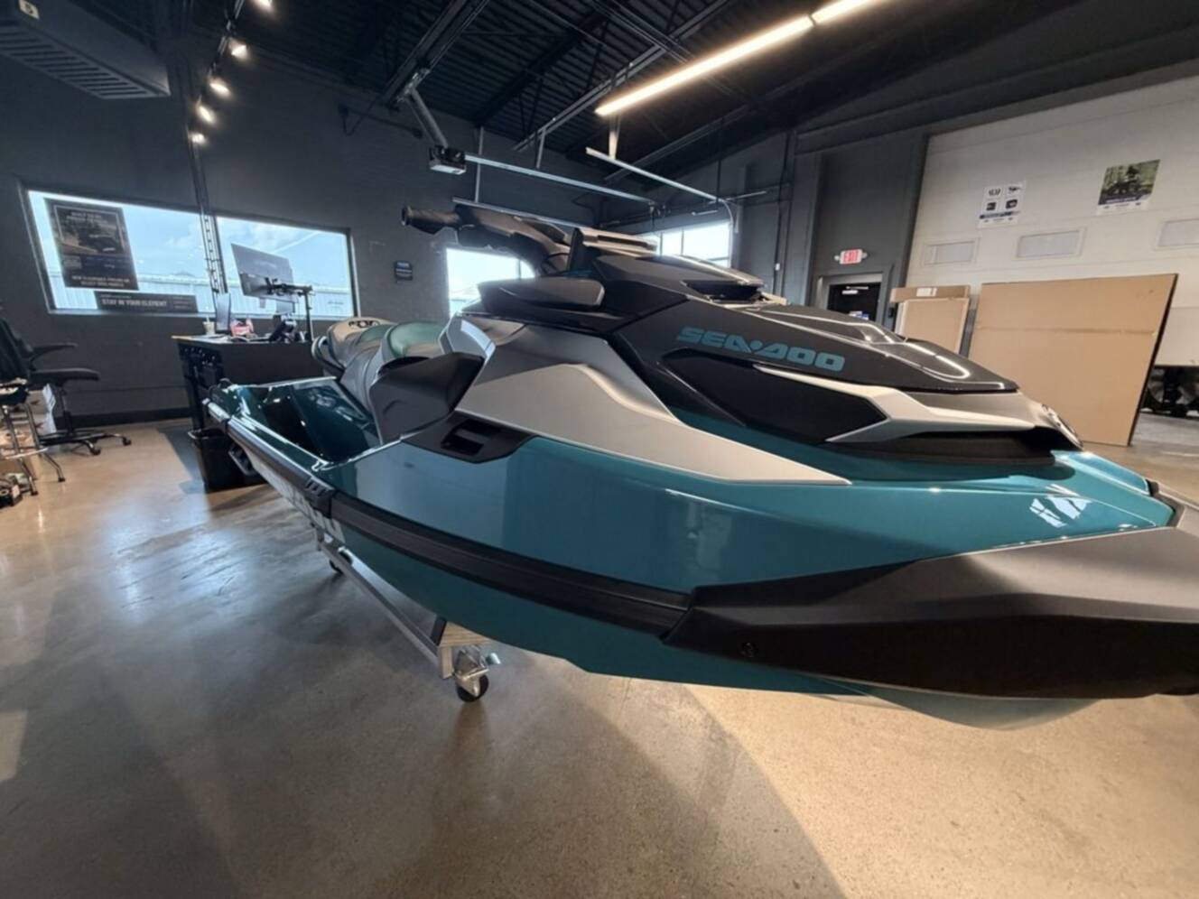 A photo of this 2026 Sea-Doo GTX Limited 325 Teal Metallic