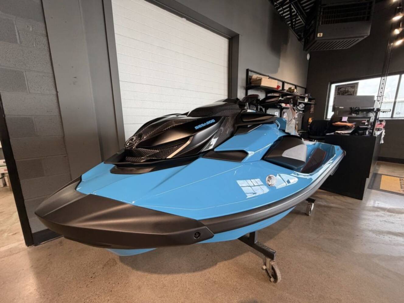 A photo of this 2026 Sea-Doo RXP-X 325 Tech, BRP Premium A, iBR Gulfstream Blue P