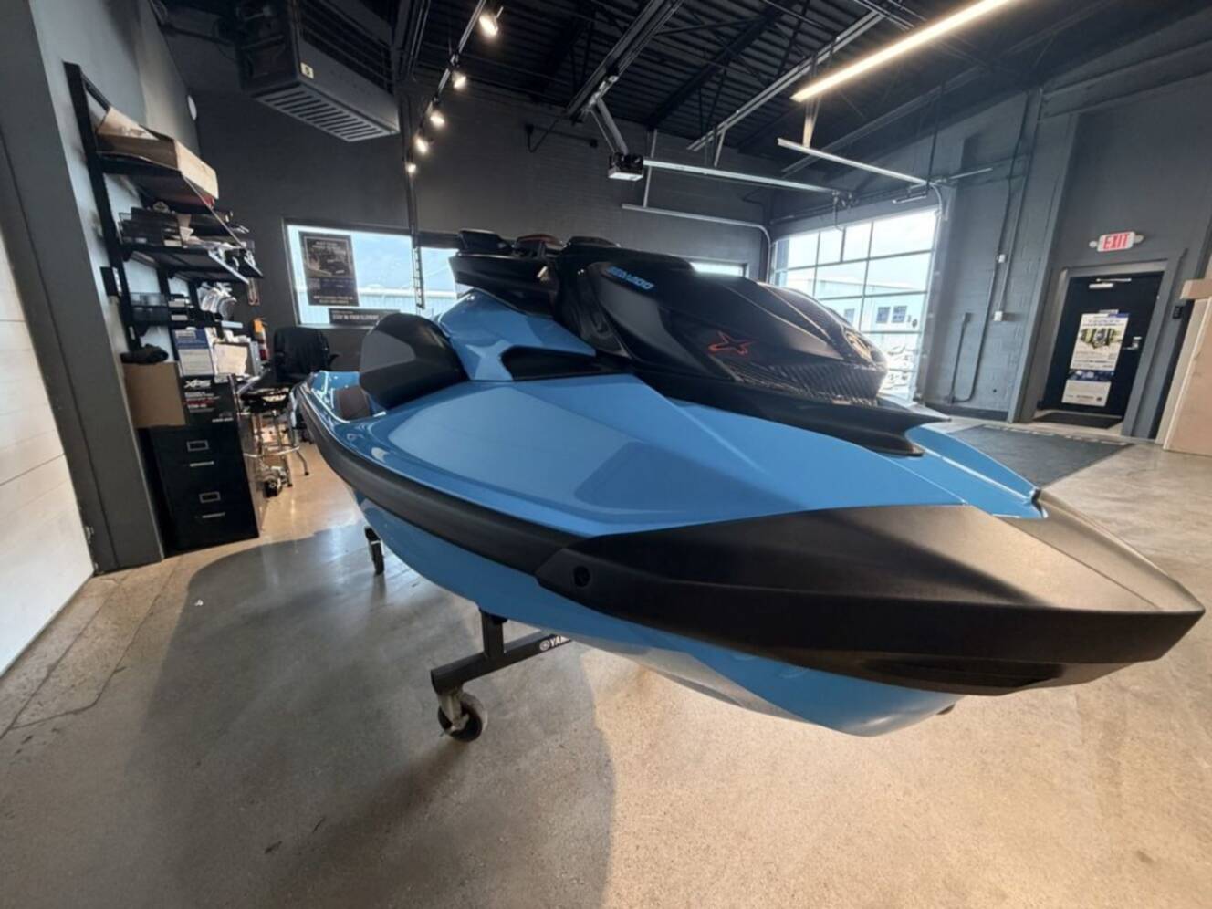 A photo of this 2026 Sea-Doo RXP-X 325 Tech, BRP Premium A, iBR Gulfstream Blue P