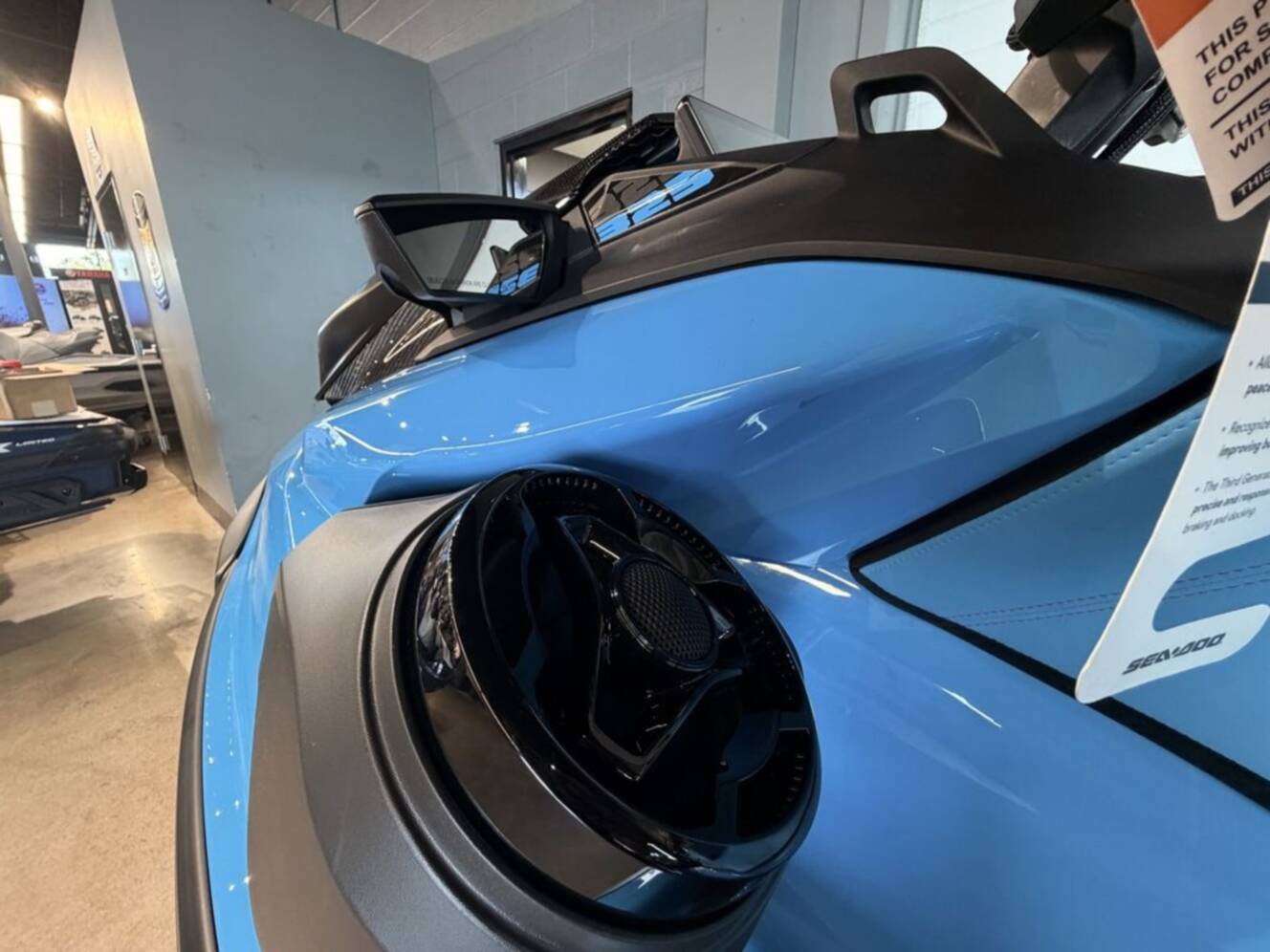 A photo of this 2026 Sea-Doo RXP-X 325 Tech, BRP Premium A, iBR Gulfstream Blue P