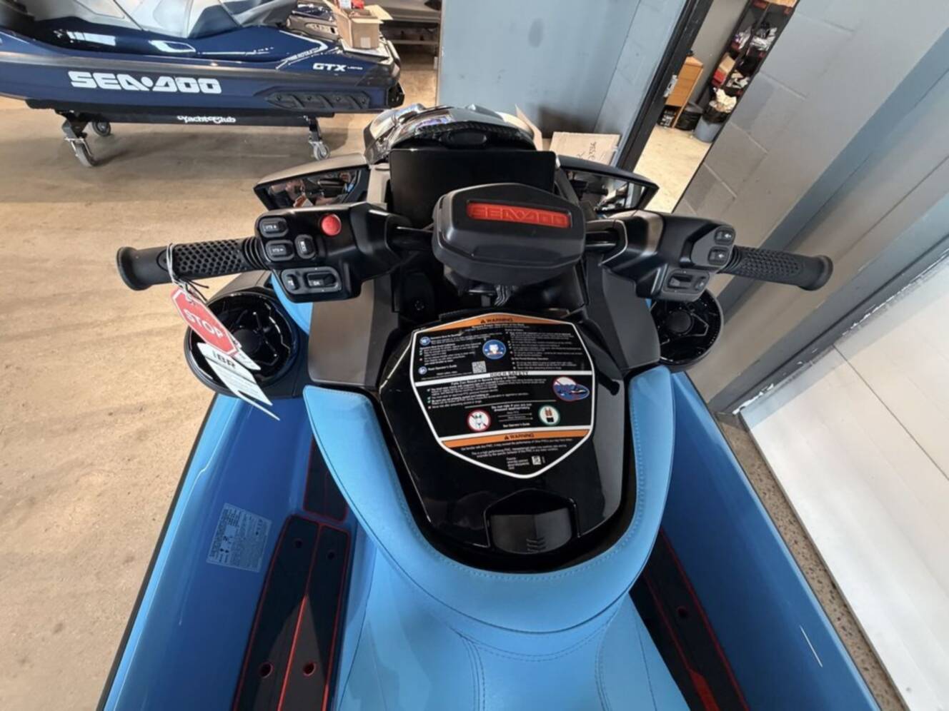 A photo of this 2026 Sea-Doo RXP-X 325 Tech, BRP Premium A, iBR Gulfstream Blue P