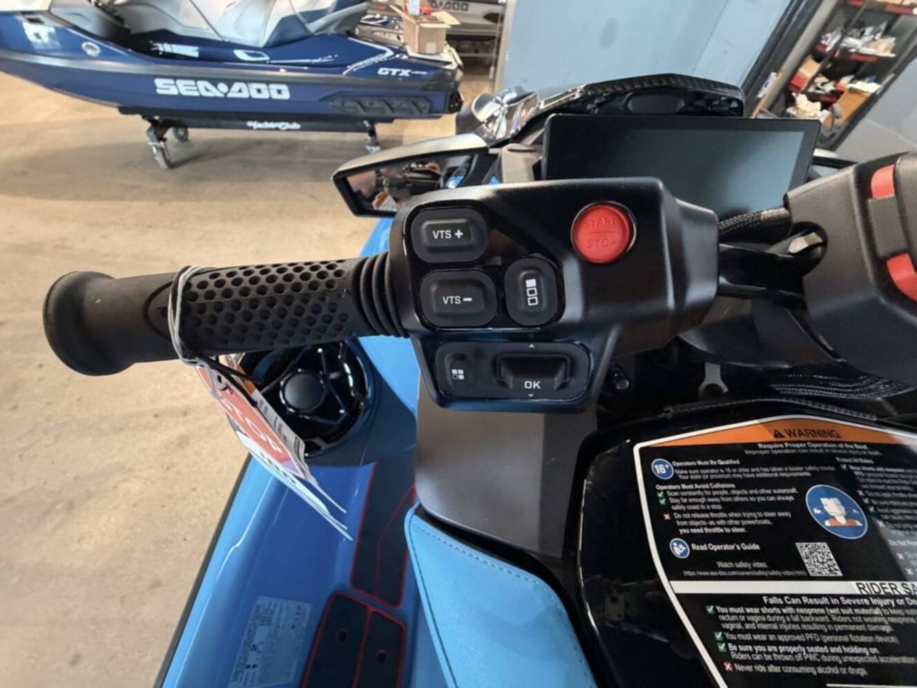 A photo of this 2026 Sea-Doo RXP-X 325 Tech, BRP Premium A, iBR Gulfstream Blue P