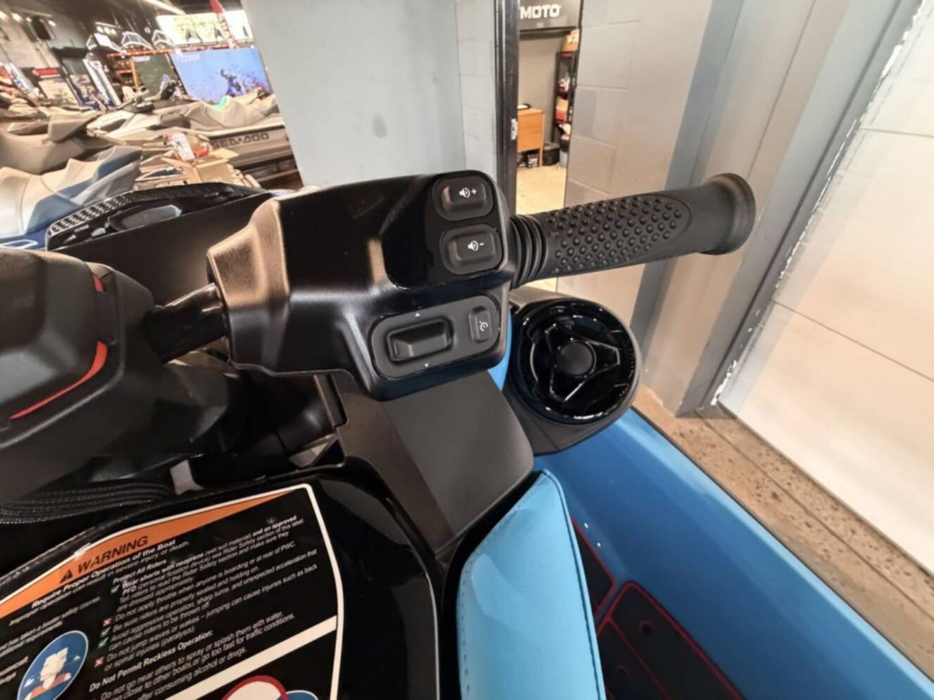 A photo of this 2026 Sea-Doo RXP-X 325 Tech, BRP Premium A, iBR Gulfstream Blue P