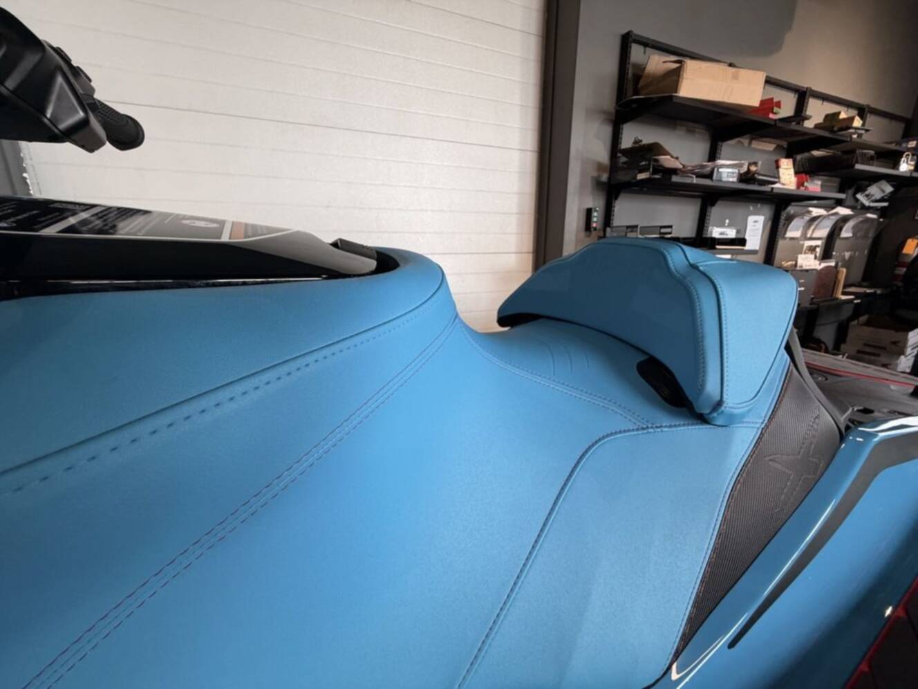 A photo of this 2026 Sea-Doo RXP-X 325 Tech, BRP Premium A, iBR Gulfstream Blue P