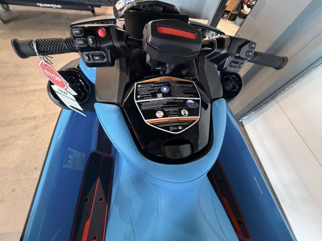 A photo of this 2026 Sea-Doo RXP-X 325 Tech, BRP Premium A, iBR Gulfstream Blue P