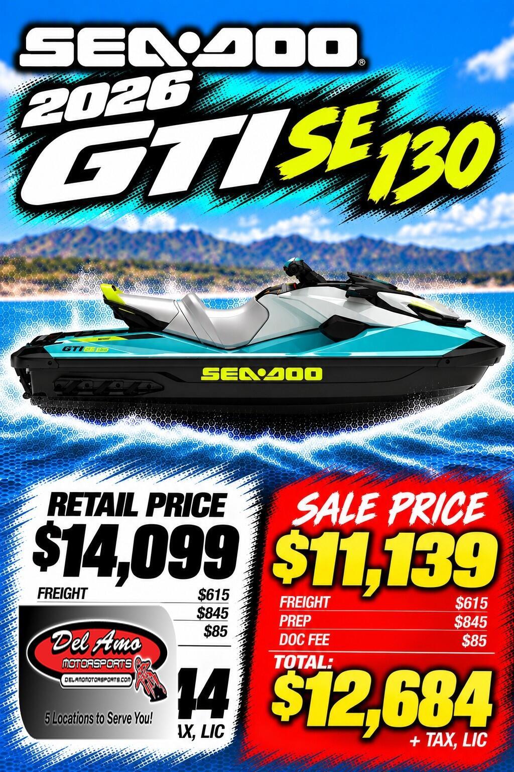 2026 Sea-Doo GTI SE 130 (SOUND SYSTEM) in redondo beach CA