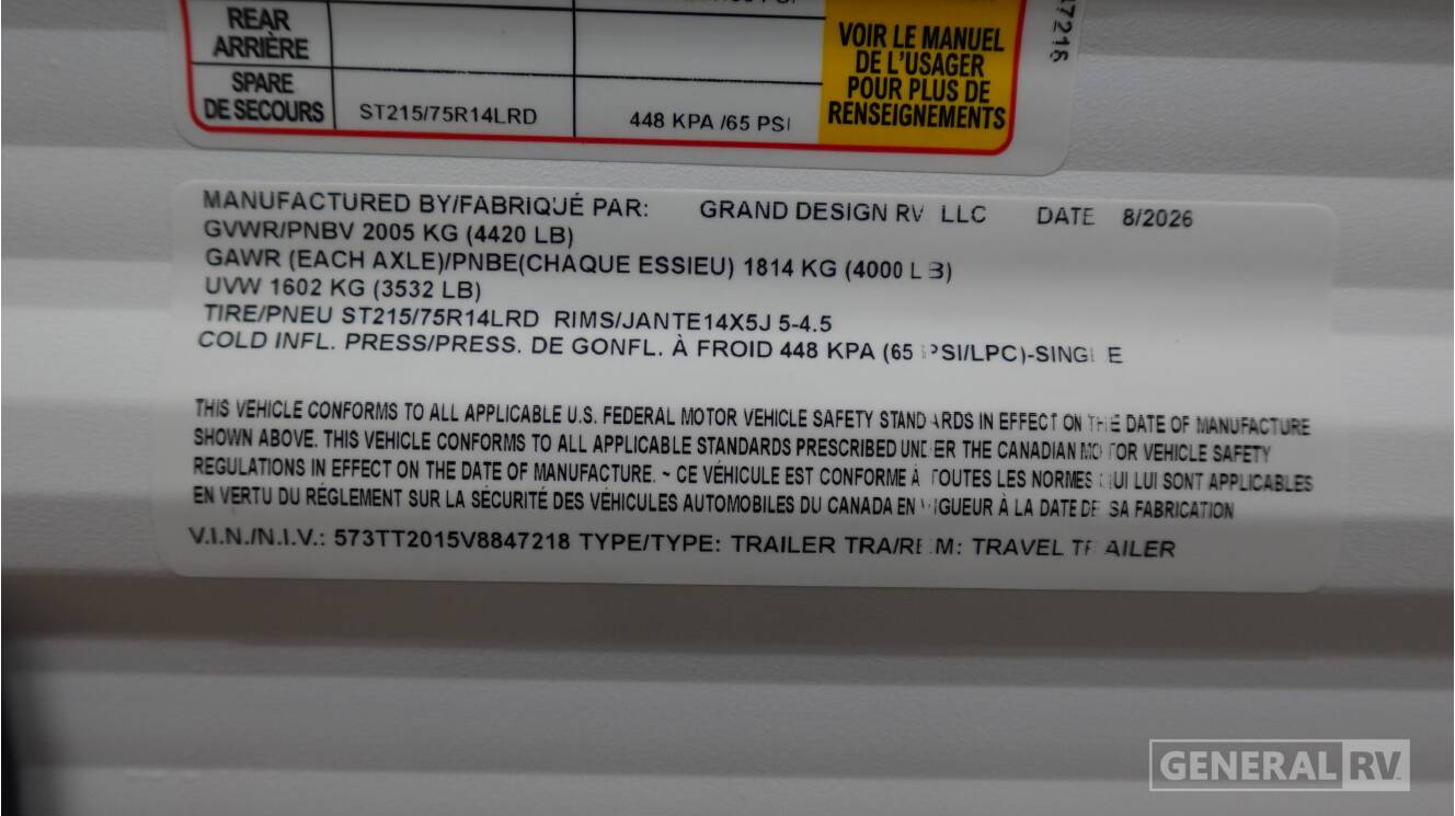 A photo of this 2027 Grand Design Transcend One 151RB