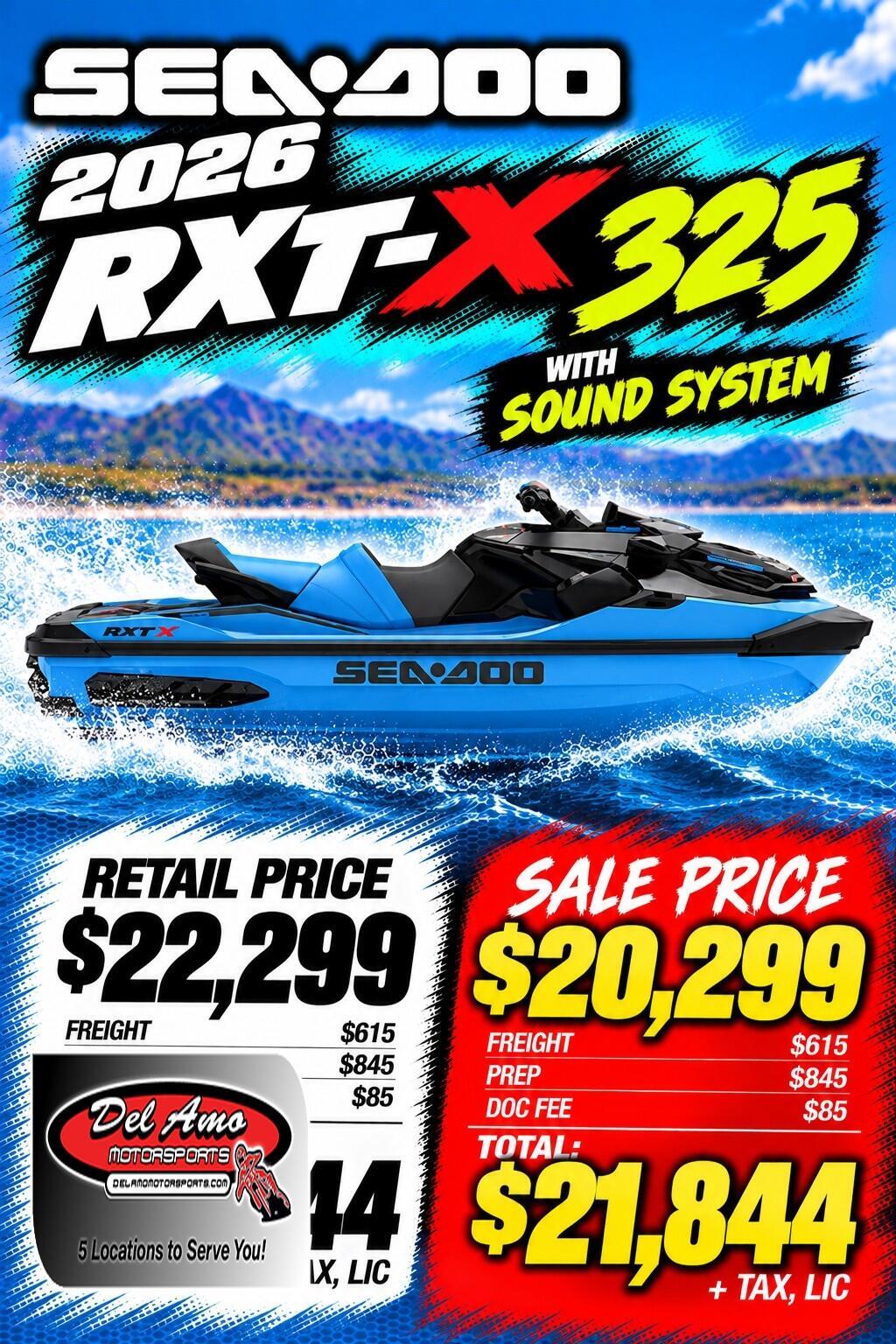 2026 Sea-Doo RXT-X 325 (SOUND SYSTEM) BASE in redondo beach CA