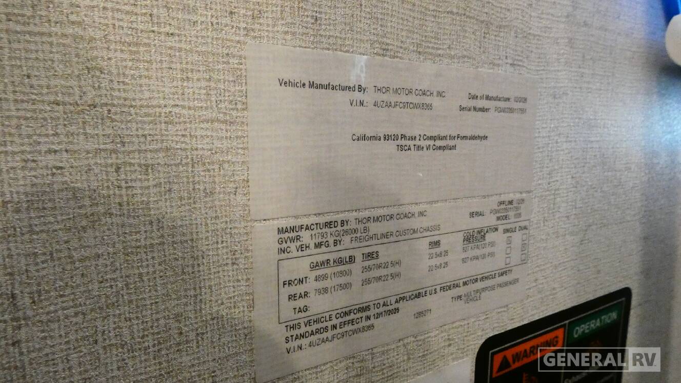 A photo of this 2026 Thor Motor Coach PALAZZO GT 33.5