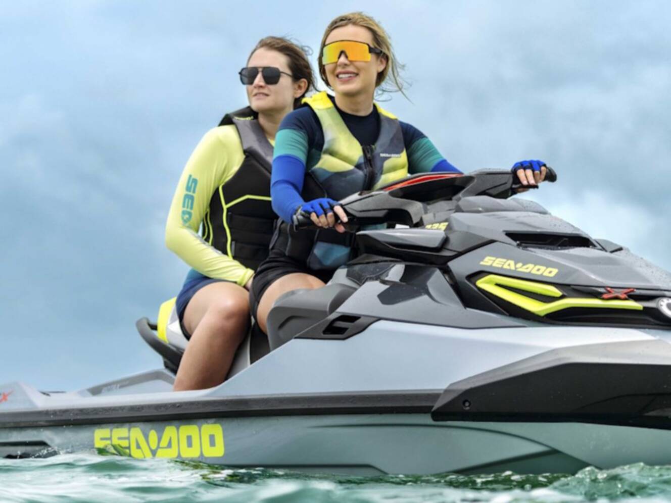 A photo of this 2026 Sea-Doo RXT-X 325 Ice Metal / Manta Green