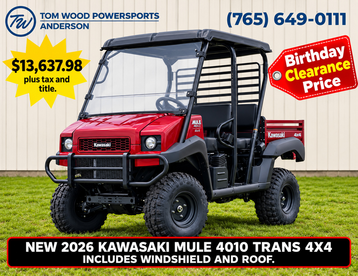 2026 Kawasaki MULE™ 4010 Trans4x4® in anderson IN
