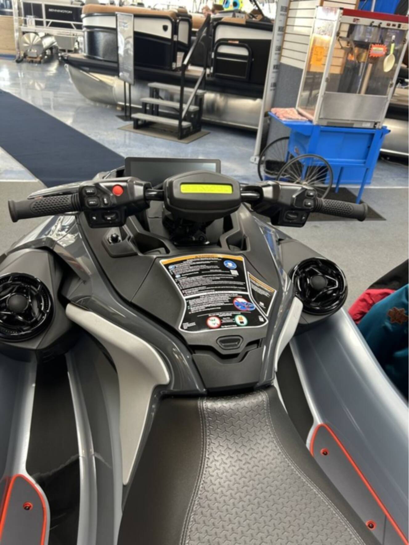A photo of this 2026 Sea-Doo RXP-X 325 w/ Sound System-Ice Metal/ Manta Green