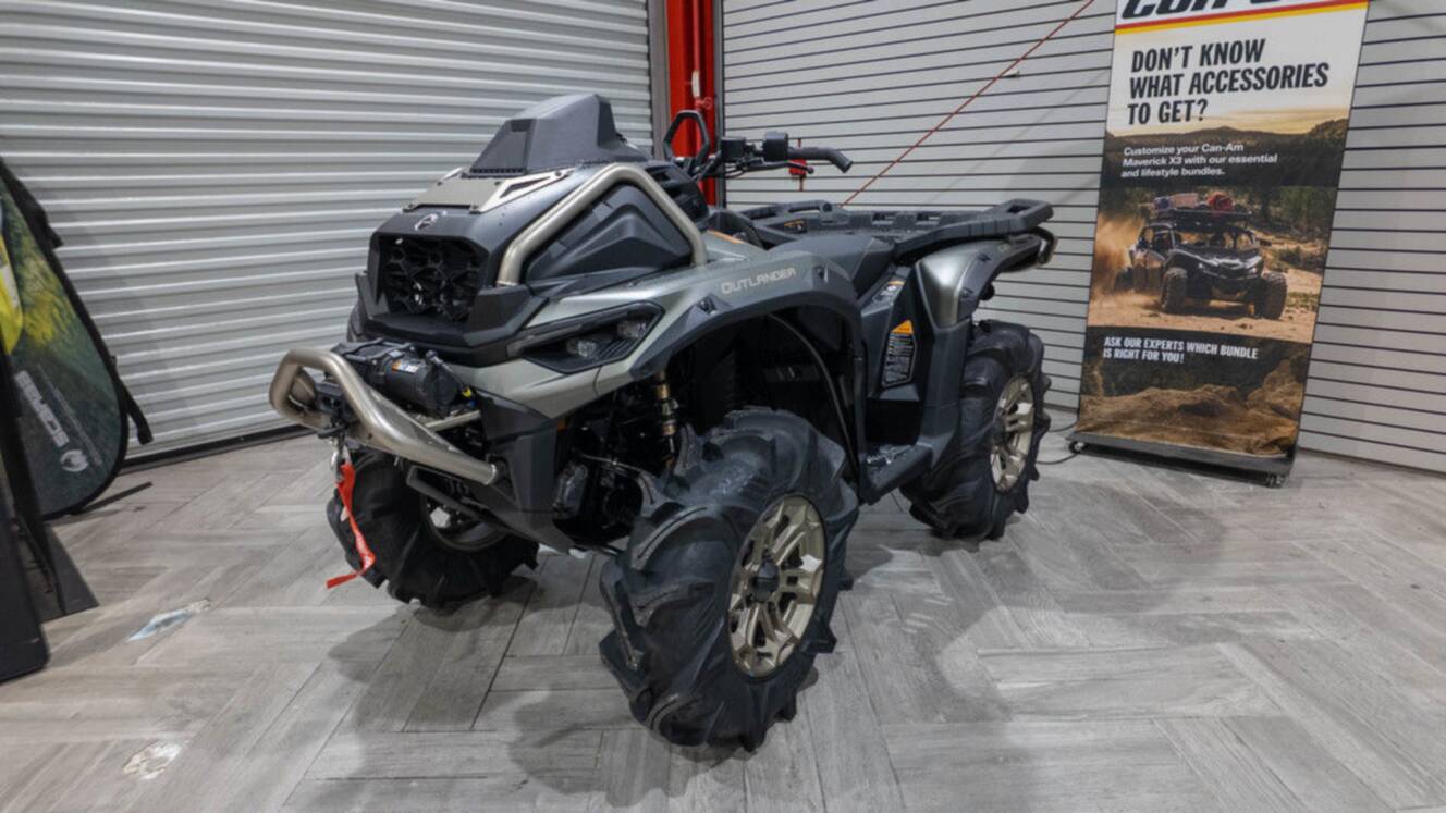 A photo of this 2026 Can-Am Outlander X mr 1000R Loft Green Satin