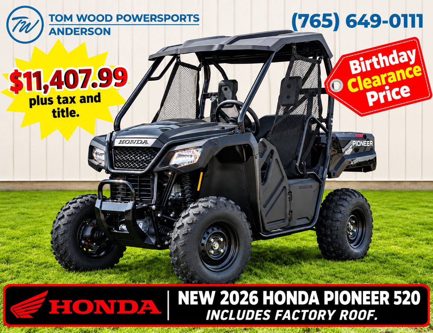 2026 Honda Pioneer 520 BASE in anderson IN
