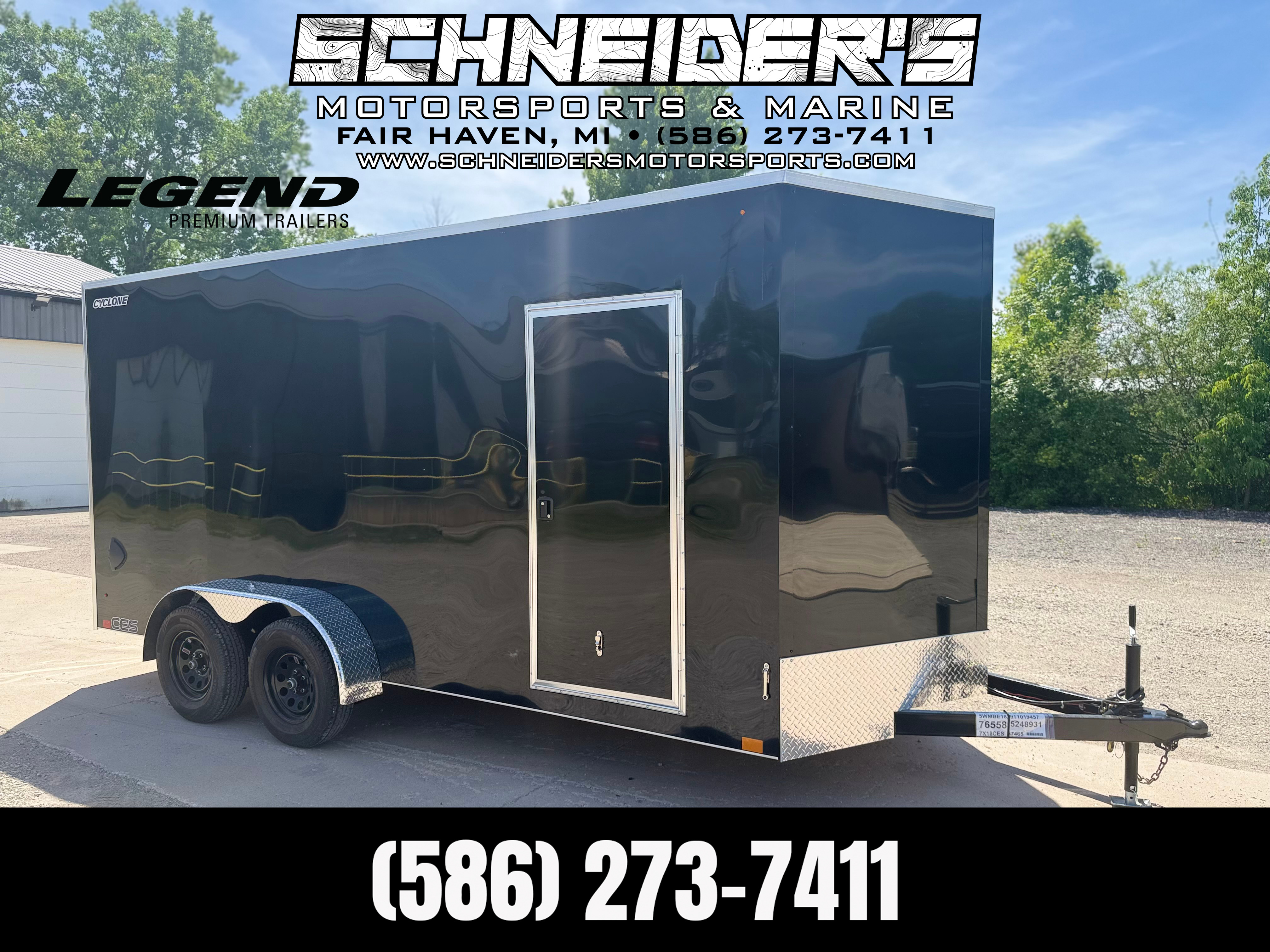 2027 Legend 7X18 Cyclone Steel V-Nose Tandem Axle Enclosed Cargo Tr in Fair Haven, MI