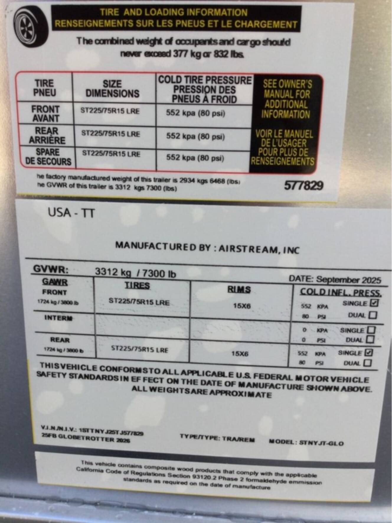 A photo of this 2026 Airstream Globetrotter® 25FB