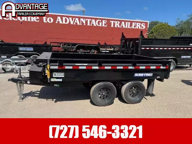 2025 Sure-Trac 6 X 10 SD Deckover Dump Trailer 7K Single Ram W/TARP in Saint Petersburg, FL