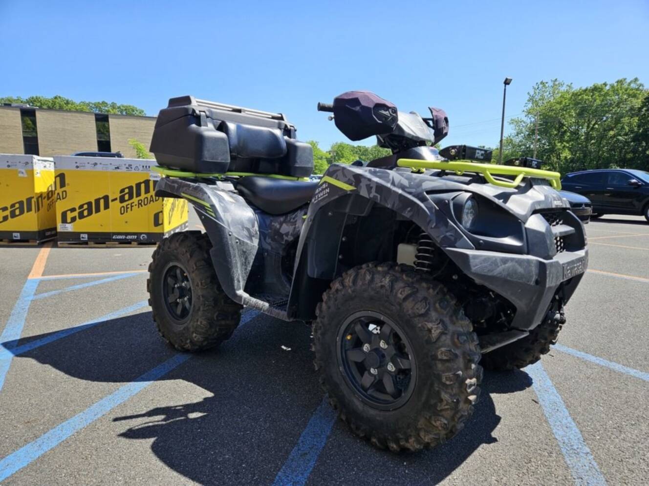 A photo of this 2023 Kawasaki Brute Force® 750 4x4i EPS Fragment Camo Gray