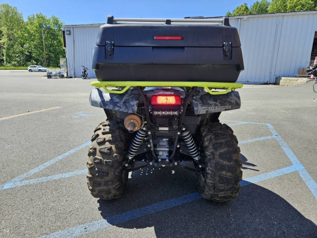 A photo of this 2023 Kawasaki Brute Force® 750 4x4i EPS Fragment Camo Gray