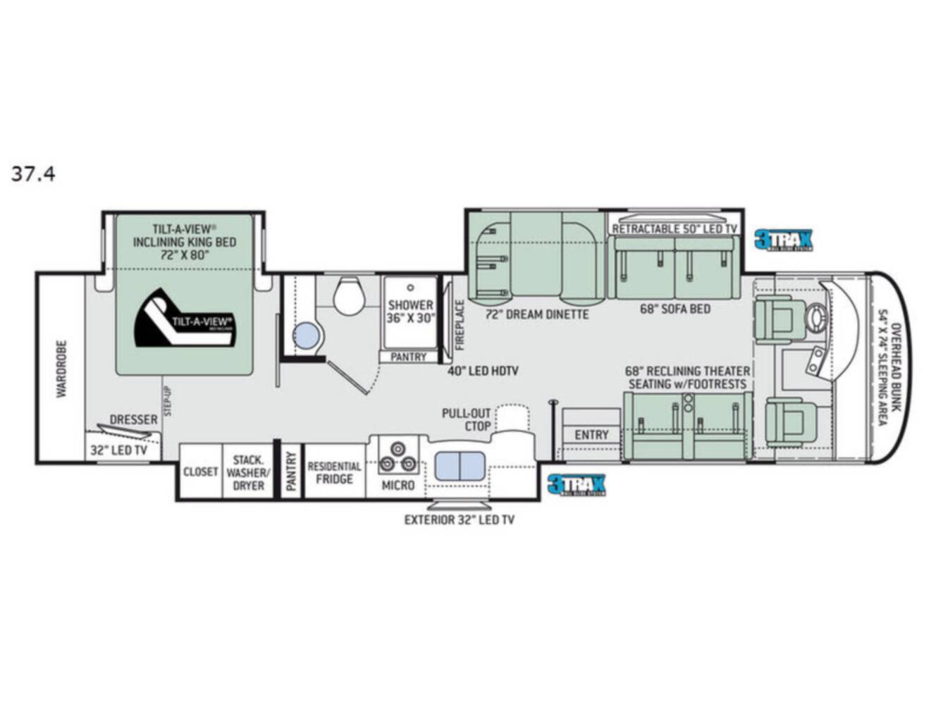 A photo of this 2019 Thor Motor Coach Palazzo 37.4