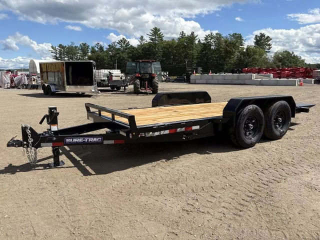2025 SURE-TRAC 7x16 Powder Coated 14K LowPro Full Tilt Equipment Trail in Turner, ME