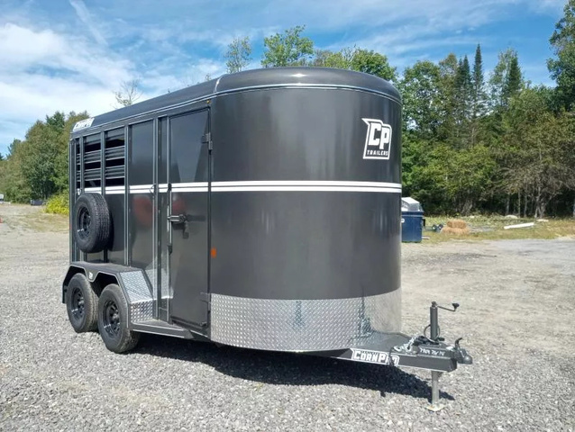 2025 CORNPRO 7x14 7K 2-Horse Slant/Livestock Trailer w/Extra Height, in Manchester, ME