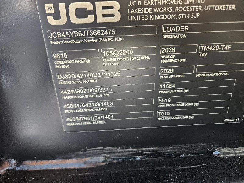 2026 JCB TM420 Agri