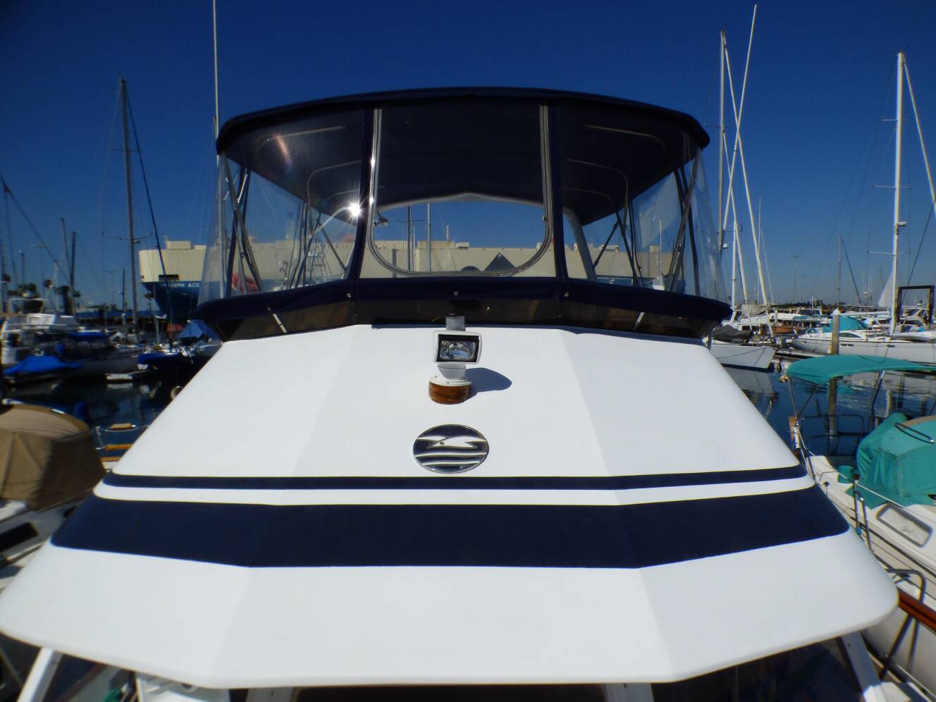 A photo of this 1984 Spindrift 39 ft. Aft Cabin Twin Diesel