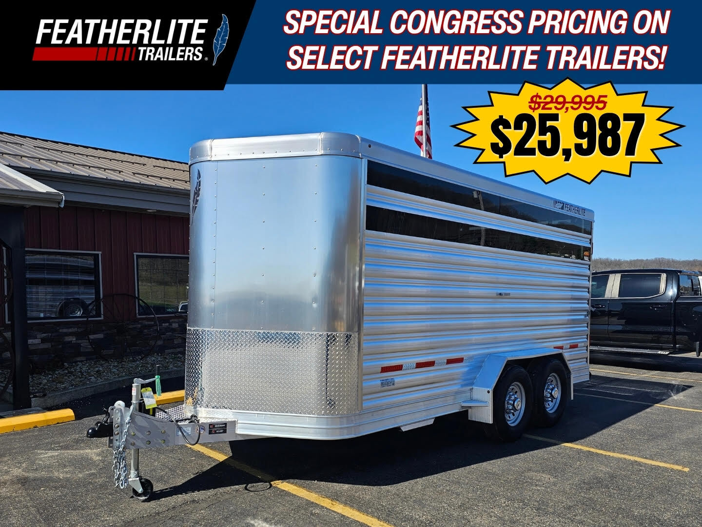2026 Featherlite Trailers 8107 16' HD (14K) Extra Tall Livestock Trailer Congress in Athens, OH