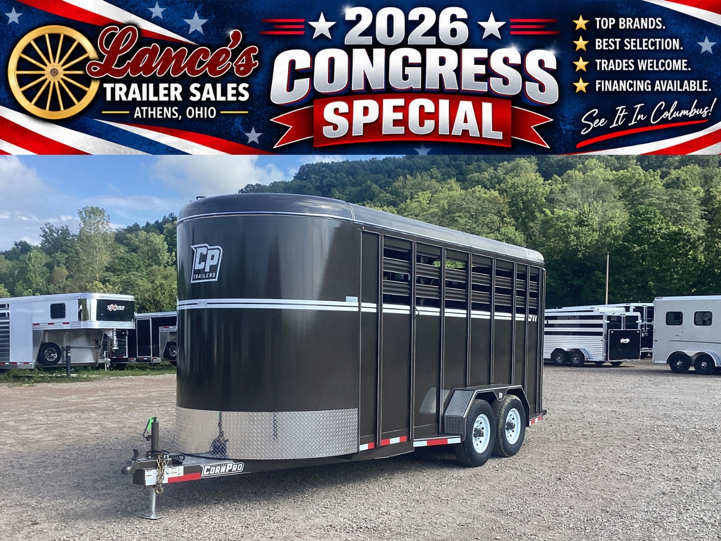 2026 CornPro Trailers 3 Horse Slant Load CONGRESS SPECIAL in Athens, OH
