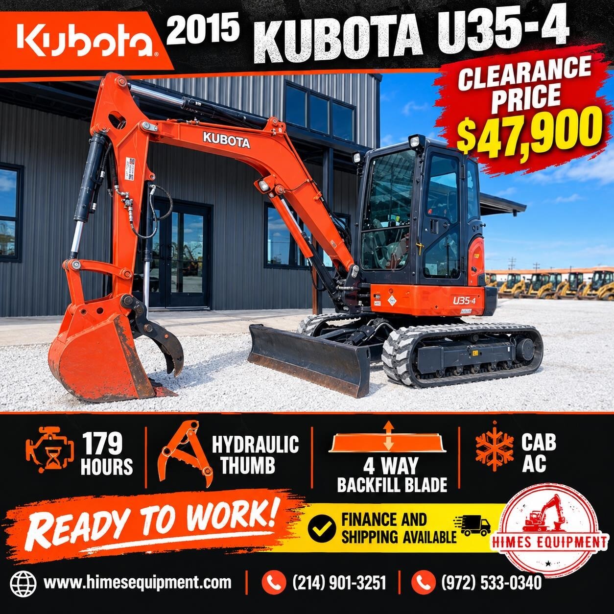 2015 KUBOTA U35-4 in Van Alstyne, TX