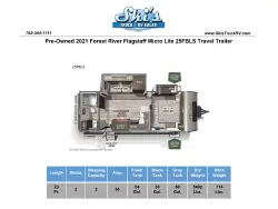 2021 Forest River Flagstaff Micro Lite 25FBLS