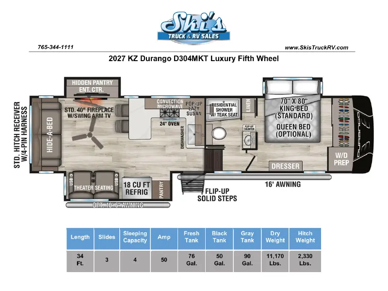 2027 KZ RV Durango D304MKT
