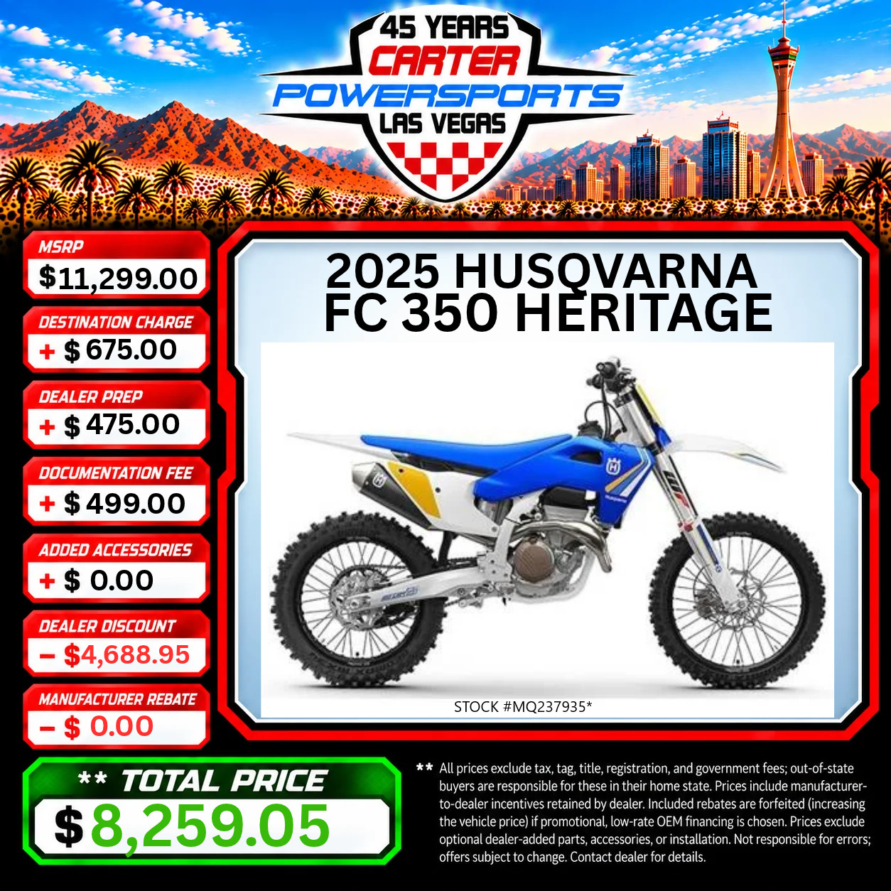 2025 Husqvarna Motorcycles FC 350 HERITAGE 350 in Las Vegas, NV