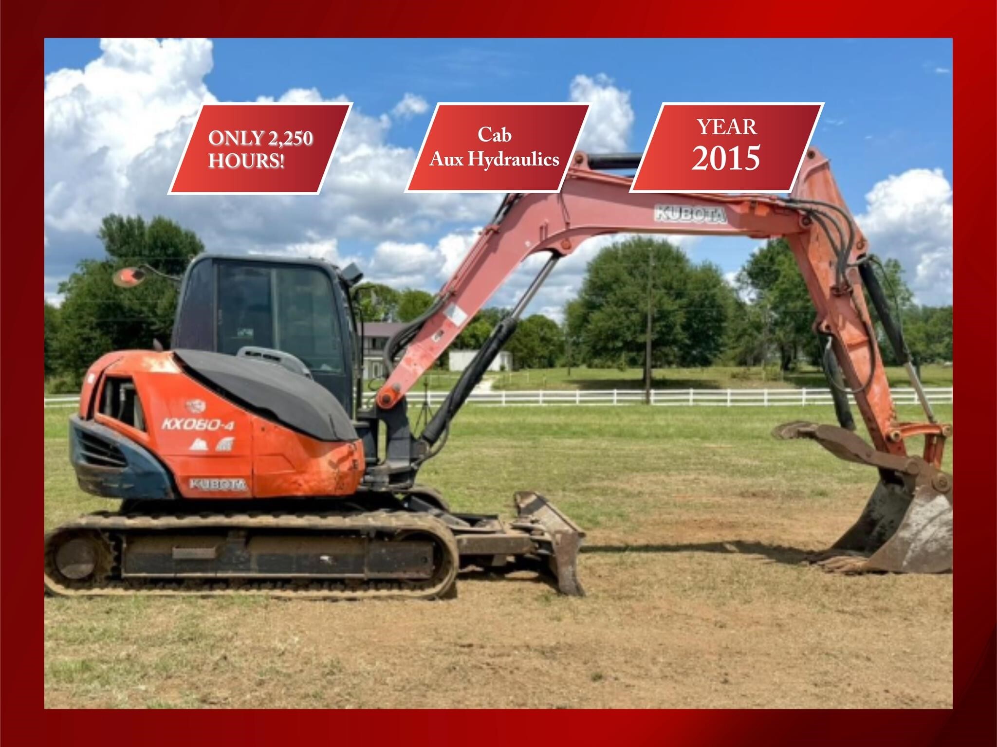2015 KUBOTA KX080-4 in Trinidad, TX