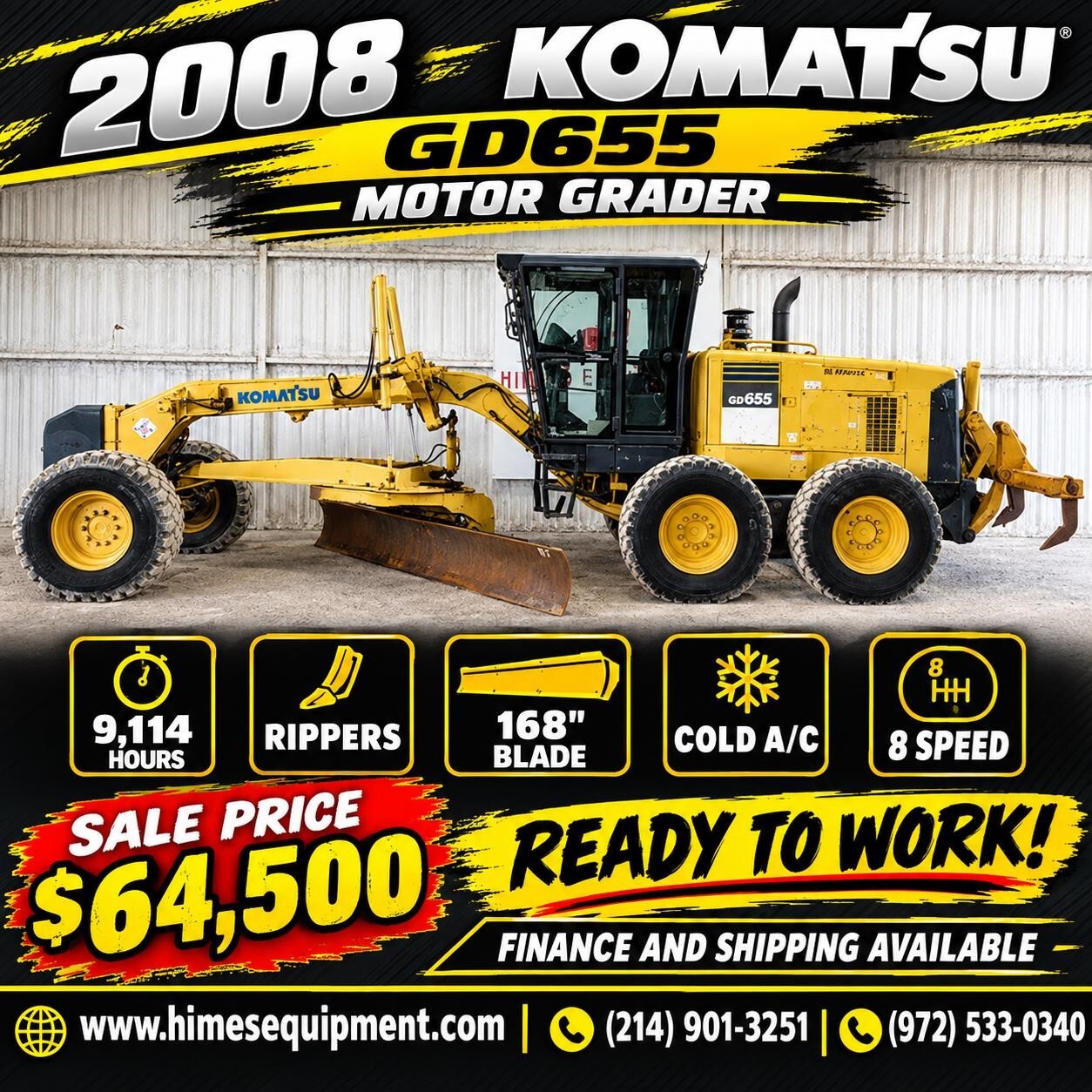 2008 KOMATSU GD655 in Van Alstyne, TX