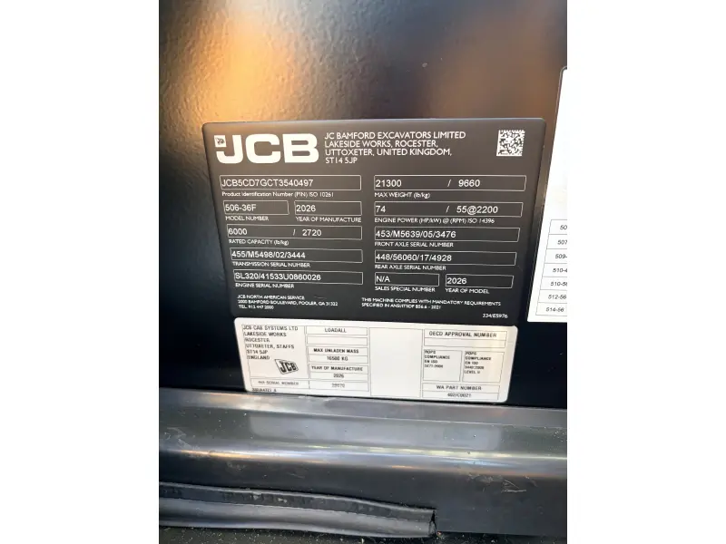 2026 JCB 506-36