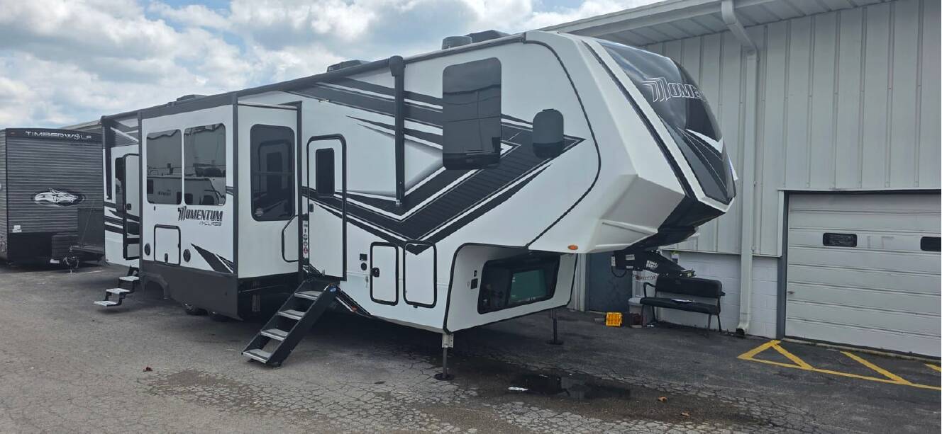 A photo of this 2023 Grand Design Momentum M-Class 349M