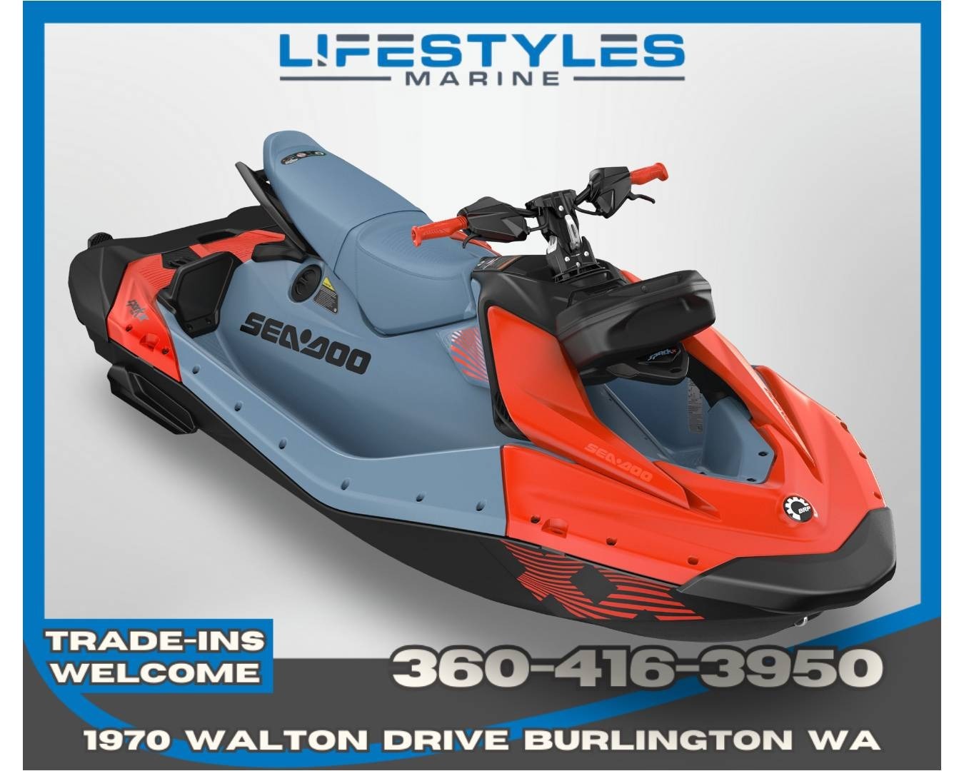 2027 Sea-Doo Spark X Trixx for 3 110 hp + iBR, iDF and Audio in opt 3-UP in burlington WA