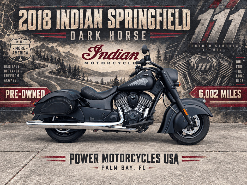 2018 Indian Motorcycle DARK HORSE, THUNDER BLK SMOKE, 49ST DARK HORSE in Palm Bay, FL