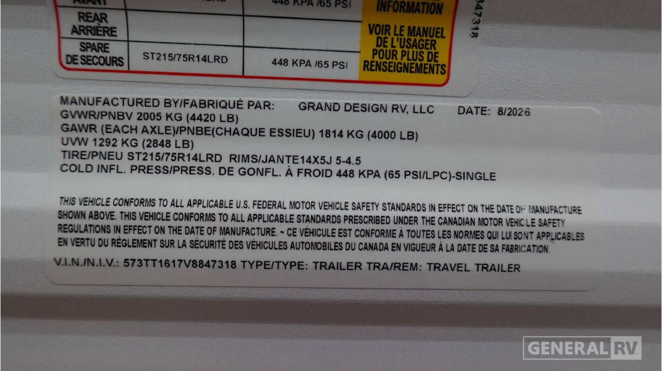 A photo of this 2027 Grand Design TRANSCEND LITE 121RBL