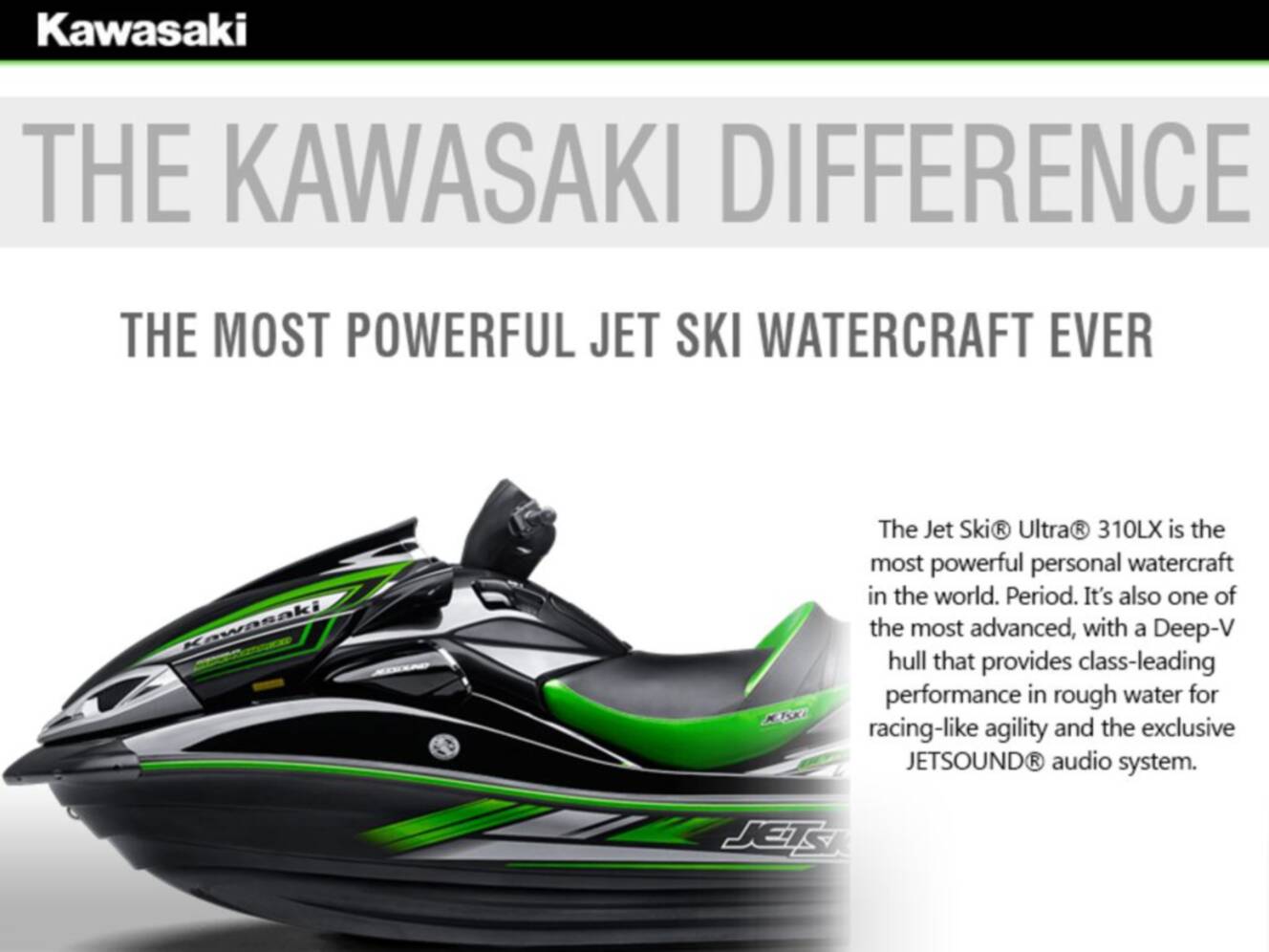 A photo of this 2017 Kawasaki Jet Ski® Ultra® 310LX
