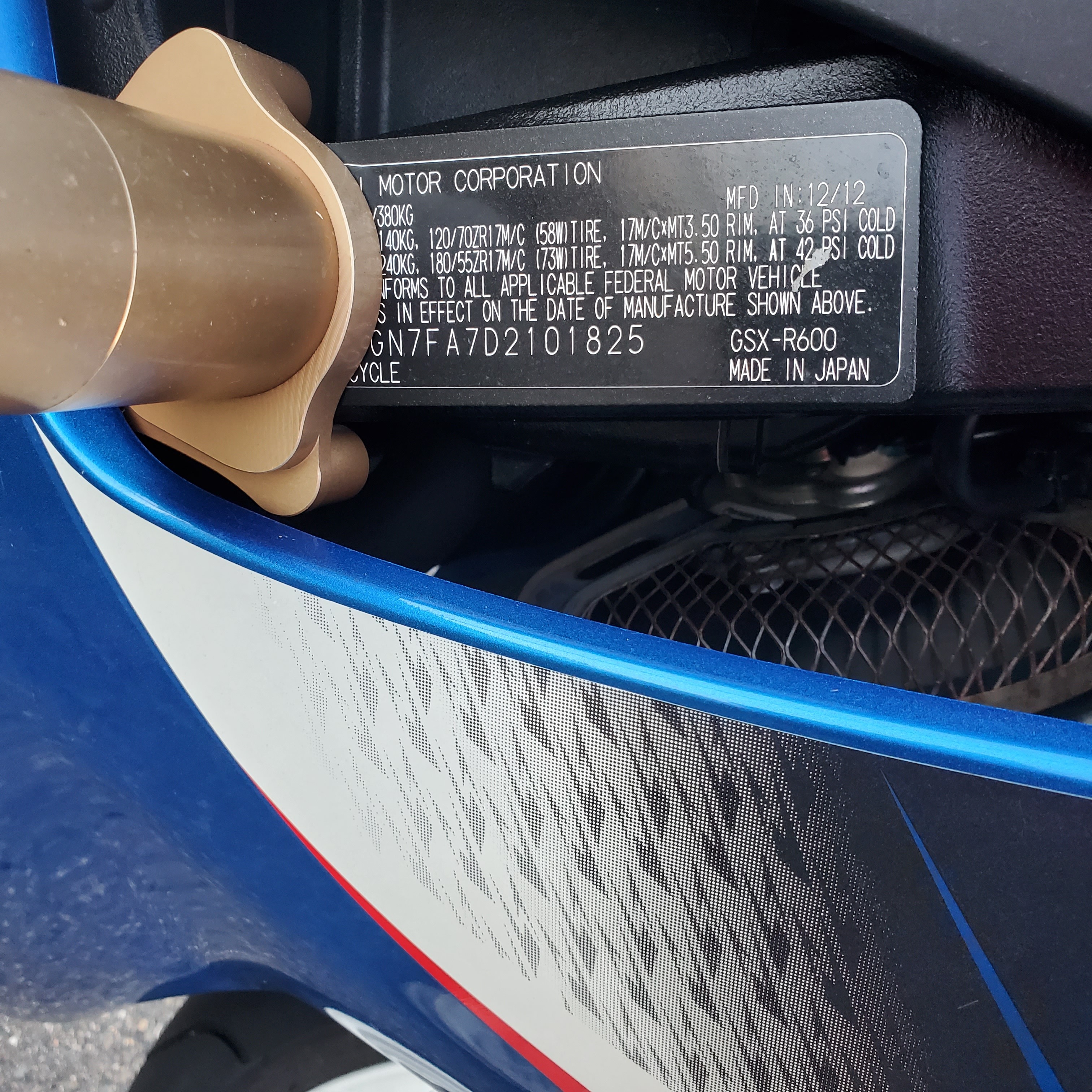 2013 Suzuki GSX-R 600 in revere MA