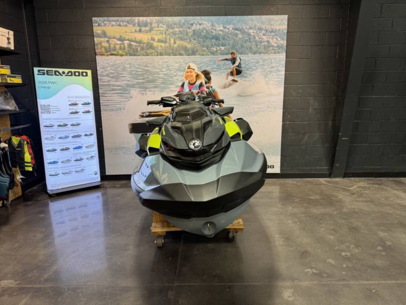A photo of this 2026 Sea-Doo RXP-X 325 Tech, BRP Premium A, iBR Ice Metal / Manta