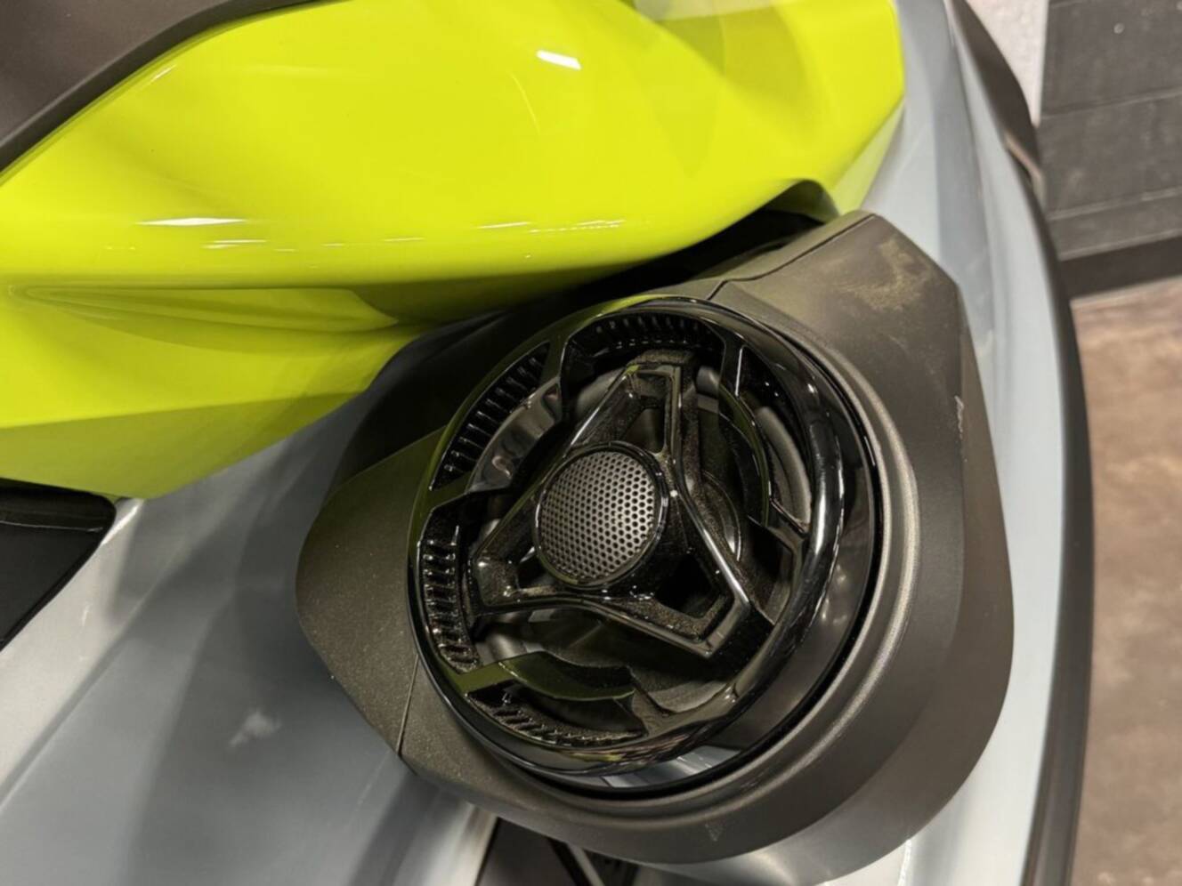 A photo of this 2026 Sea-Doo RXP-X 325 Tech, BRP Premium A, iBR Ice Metal / Manta