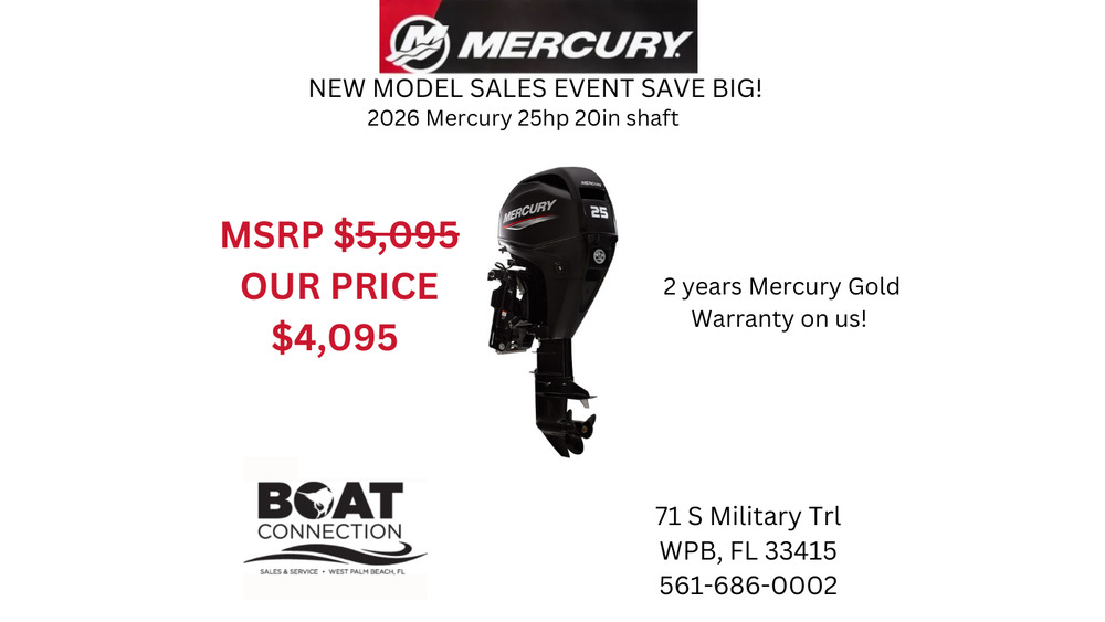 2026 Mercury 25 EL EFI in west palm beach FL